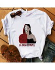 2020 La Casa De Papel kobiety BELLA CIAO Tshirt dom papieru śmieszne lato T Shirt pieniądze Heist kobiety luźna koszulka femme
