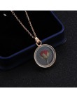 Suszone róże szkło pływające Lockets wisiorek naszyjniki dla kobiet suszony kwiat wisiorki naszyjnik choker łańcuszek biżuteria 
