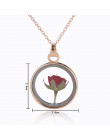 Suszone róże szkło pływające Lockets wisiorek naszyjniki dla kobiet suszony kwiat wisiorki naszyjnik choker łańcuszek biżuteria 