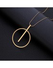 Proste Duże Okrągłe Koło Wisiorek Naszyjnik dla Kobiet Minimalistyczny Złoty Krąg Długi Naszyjnik Elegancki Collier femme 2019 B