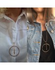 Proste Duże Okrągłe Koło Wisiorek Naszyjnik dla Kobiet Minimalistyczny Złoty Krąg Długi Naszyjnik Elegancki Collier femme 2019 B