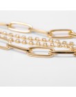 Gotycki kryształ wielowarstwowe koło Choker naszyjnik Choker komunikat Steampunk złoty kolor Sexy blokada łańcucha naszyjnik kob