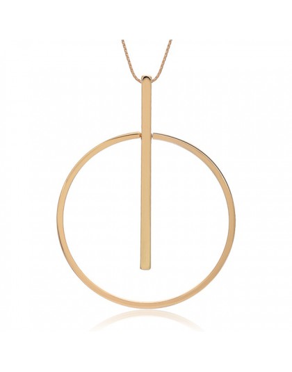 Proste Duże Okrągłe Koło Wisiorek Naszyjnik dla Kobiet Minimalistyczny Złoty Krąg Długi Naszyjnik Elegancki Collier femme 2019 B