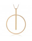 Proste Duże Okrągłe Koło Wisiorek Naszyjnik dla Kobiet Minimalistyczny Złoty Krąg Długi Naszyjnik Elegancki Collier femme 2019 B