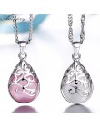 Anenjery 925 srebro naszyjnik miłość kąt łza Moonlight naszyjnik z opalem Neckace dla kobiet prezent 45cm Box choker łańcuszek S