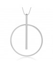 Proste Duże Okrągłe Koło Wisiorek Naszyjnik dla Kobiet Minimalistyczny Złoty Krąg Długi Naszyjnik Elegancki Collier femme 2019 B