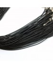 10 sztuk 1.5mm czarny skórzany sznur wosk liny łańcuch naszyjnik DIY PU 45CM + 5CM naszyjniki akcesoria do wyrobu biżuterii hurt