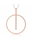 Proste Duże Okrągłe Koło Wisiorek Naszyjnik dla Kobiet Minimalistyczny Złoty Krąg Długi Naszyjnik Elegancki Collier femme 2019 B