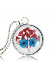 Suszone róże szkło pływające Lockets wisiorek naszyjniki dla kobiet suszony kwiat wisiorki naszyjnik choker łańcuszek biżuteria 