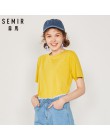 SEMIR T koszula kobiety nowy 100% bawełniane koszulki damskie 2019 vogue rocznika koszulki bawełniane kobiety O Neck z krótkim r