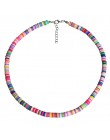 Boho glina polimerowa Choker naszyjnik dla kobiet Handmade kolorowy naszyjnik Choker Femme biżuteria