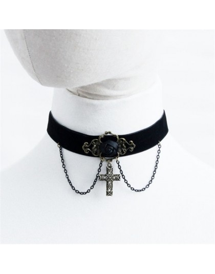 YiYaoFa krzyż naszyjnik choker w stylu vintage naszyjnik i wisiorek naszyjnik z jezusem dla kobiet akcesoria DD-18