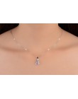Anenjery 925 srebro naszyjnik miłość kąt łza Moonlight naszyjnik z opalem Neckace dla kobiet prezent 45cm Box choker łańcuszek S