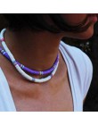 Boho glina polimerowa Choker naszyjnik dla kobiet Handmade kolorowy naszyjnik Choker Femme biżuteria