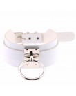 KMVEXO 2019 nowych moda Sexy Harajuku Handmade Choker Punk skórzana obroża naszyjnik srebrny Metal o-round momenty Party biżuter