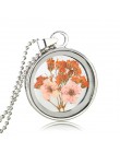 Suszone róże szkło pływające Lockets wisiorek naszyjniki dla kobiet suszony kwiat wisiorki naszyjnik choker łańcuszek biżuteria 