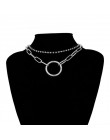 Gotycki kryształ wielowarstwowe koło Choker naszyjnik Choker komunikat Steampunk złoty kolor Sexy blokada łańcucha naszyjnik kob