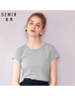 SEMIR T koszula kobiety nowy 100% bawełniane koszulki damskie 2019 vogue rocznika koszulki bawełniane kobiety O Neck z krótkim r