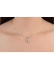 Anenjery 925 srebro naszyjnik miłość kąt łza Moonlight naszyjnik z opalem Neckace dla kobiet prezent 45cm Box choker łańcuszek S