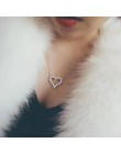 925 srebro biżuteria Shiny CZ cyrkon miłość wisiorek w kształcie serca naszyjnik dla kobiet prezent collares bijoux