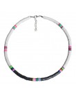 Boho glina polimerowa Choker naszyjnik dla kobiet Handmade kolorowy naszyjnik Choker Femme biżuteria