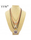 Kobiety/mężczyźni modna biżuteria typu Choker naszyjnik koronka z łańcuszkiem lina woskowa naszyjnik z zapięcie ze stali nierdze