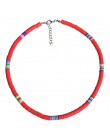 Boho glina polimerowa Choker naszyjnik dla kobiet Handmade kolorowy naszyjnik Choker Femme biżuteria
