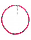 Boho glina polimerowa Choker naszyjnik dla kobiet Handmade kolorowy naszyjnik Choker Femme biżuteria