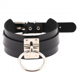 KMVEXO 2019 nowych moda Sexy Harajuku Handmade Choker Punk skórzana obroża naszyjnik srebrny Metal o-round momenty Party biżuter