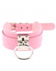 KMVEXO 2019 nowych moda Sexy Harajuku Handmade Choker Punk skórzana obroża naszyjnik srebrny Metal o-round momenty Party biżuter