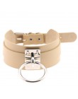 KMVEXO 2019 nowych moda Sexy Harajuku Handmade Choker Punk skórzana obroża naszyjnik srebrny Metal o-round momenty Party biżuter