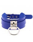 KMVEXO 2019 nowych moda Sexy Harajuku Handmade Choker Punk skórzana obroża naszyjnik srebrny Metal o-round momenty Party biżuter