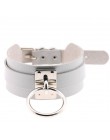 KMVEXO 2019 nowych moda Sexy Harajuku Handmade Choker Punk skórzana obroża naszyjnik srebrny Metal o-round momenty Party biżuter