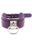 KMVEXO 2019 nowych moda Sexy Harajuku Handmade Choker Punk skórzana obroża naszyjnik srebrny Metal o-round momenty Party biżuter