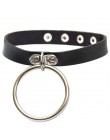 KMVEXO 2019 nowych moda Sexy Harajuku Handmade Choker Punk skórzana obroża naszyjnik srebrny Metal o-round momenty Party biżuter