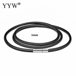 Kobiety/mężczyźni modna biżuteria typu Choker naszyjnik koronka z łańcuszkiem lina woskowa naszyjnik z zapięcie ze stali nierdze