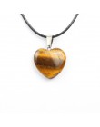 Hurtownie kamień naturalny wisiorek kształt serca kryształ AgateNecklace dobrej jakości naszyjnik wisiorki 20*6mmm