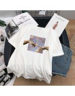 MICHELANGELO Harajuku fajne śmieszne osobliwy nadruk t-shirty damskie t-shirty Ulzzang hiphopowy sweter Casual topy damskie tees