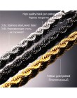 U7 Hip Hop skręcona lina naszyjnik dla mężczyzn złoty kolor gruba stal nierdzewna Hippie Rock Chain długi/Choker Hot moda biżute