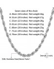 U7 Hip Hop skręcona lina naszyjnik dla mężczyzn złoty kolor gruba stal nierdzewna Hippie Rock Chain długi/Choker Hot moda biżute