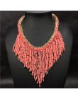 2020 artystyczne naszyjniki moda dla kobiet biżuteria Mujer Handwoven Collier długi Tassel koraliki Choker kreatywne naszyjniki 