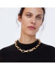 Po prostu FEEL ZA geometryczne koła Chokers naszyjnik kobiety etniczne boho złoty kolor Maxi Chain wisiorek typu statement naszy