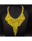 2020 artystyczne naszyjniki moda dla kobiet biżuteria Mujer Handwoven Collier długi Tassel koraliki Choker kreatywne naszyjniki 