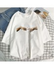 MICHELANGELO Harajuku fajne śmieszne osobliwy nadruk t-shirty damskie t-shirty Ulzzang hiphopowy sweter Casual topy damskie tees