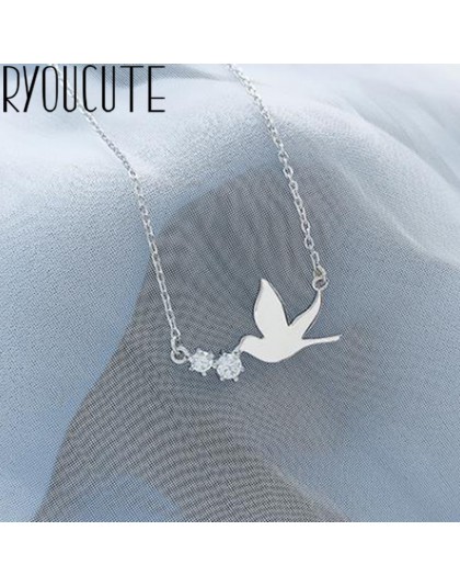 Punk w stylu Vintage 925 Sterling Silver jaskółka naszyjniki wisiorki dla kobiet prezenty oświadczenie naszyjniki Colar 2019