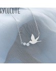 Punk w stylu Vintage 925 Sterling Silver jaskółka naszyjniki wisiorki dla kobiet prezenty oświadczenie naszyjniki Colar 2019