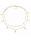 Nowy Boho imitacja perły biżuteria wielowarstwowe koraliki Choker naszyjniki dla kobiet wisiorek biżuteria w stylu Vintage Bijou