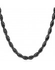 U7 Hip Hop skręcona lina naszyjnik dla mężczyzn złoty kolor gruba stal nierdzewna Hippie Rock Chain długi/Choker Hot moda biżute