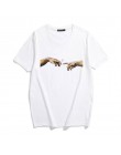 MICHELANGELO Harajuku fajne śmieszne osobliwy nadruk t-shirty damskie t-shirty Ulzzang hiphopowy sweter Casual topy damskie tees