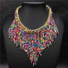 2020 artystyczne naszyjniki moda dla kobiet biżuteria Mujer Handwoven Collier długi Tassel koraliki Choker kreatywne naszyjniki 